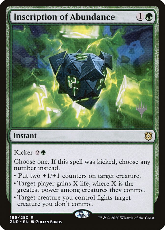 Inscription of Abundance (Promo Pack) [Zendikar Rising Promos] | Game Master's Emporium (The New GME)