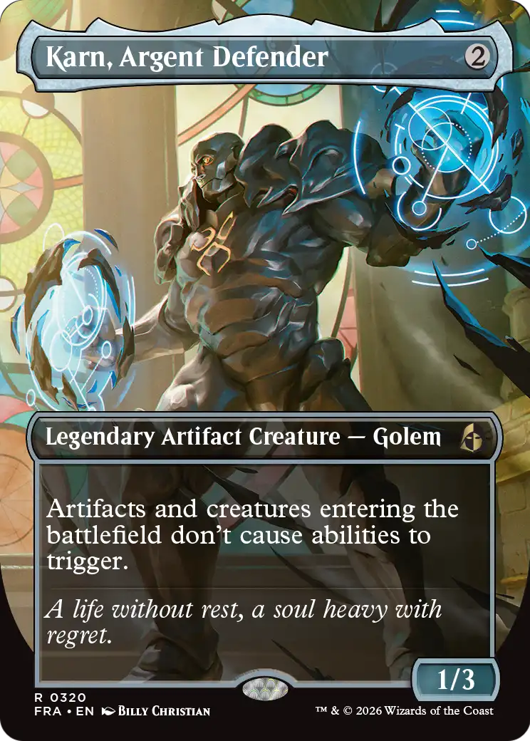 Karn, Argent Defender (Borderless) [Reality Fracture] | Game Master's Emporium (The New GME)