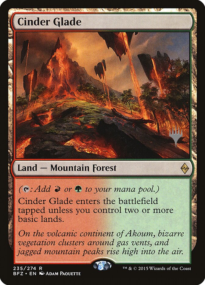 Cinder Glade (Promo Pack) [Battle for Zendikar Promos] | Game Master's Emporium (The New GME)