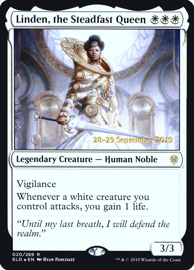 Linden, the Steadfast Queen [Throne of Eldraine Prerelease Promos] | Game Master's Emporium (The New GME)