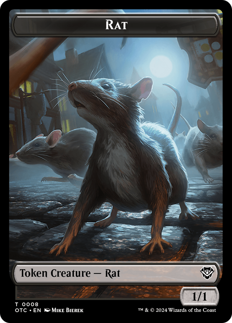 Rat // Blood Double-Sided Token [Outlaws of Thunder Junction Commander Tokens] | Game Master's Emporium (The New GME)