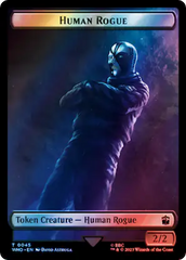 Human Rogue // Dinosaur Double-Sided Token (Surge Foil) [Doctor Who Tokens] | Game Master's Emporium (The New GME)