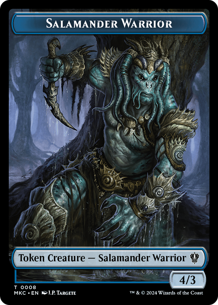 Salamander Warrior // Zombie Double-Sided Token [Murders at Karlov Manor Commander Tokens] | Game Master's Emporium (The New GME)