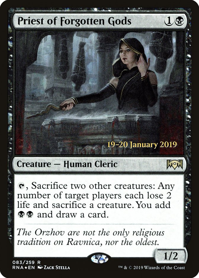 Priest of Forgotten Gods [Ravnica Allegiance Prerelease Promos] | Game Master's Emporium (The New GME)