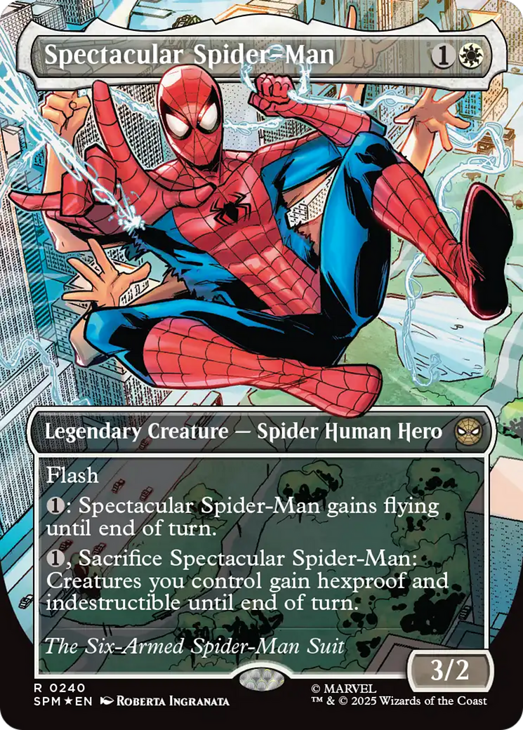 Spectacular Spider-Man (0240) (Borderless) (Textured Foil) [Marvel's Spider-Man] | Game Master's Emporium (The New GME)