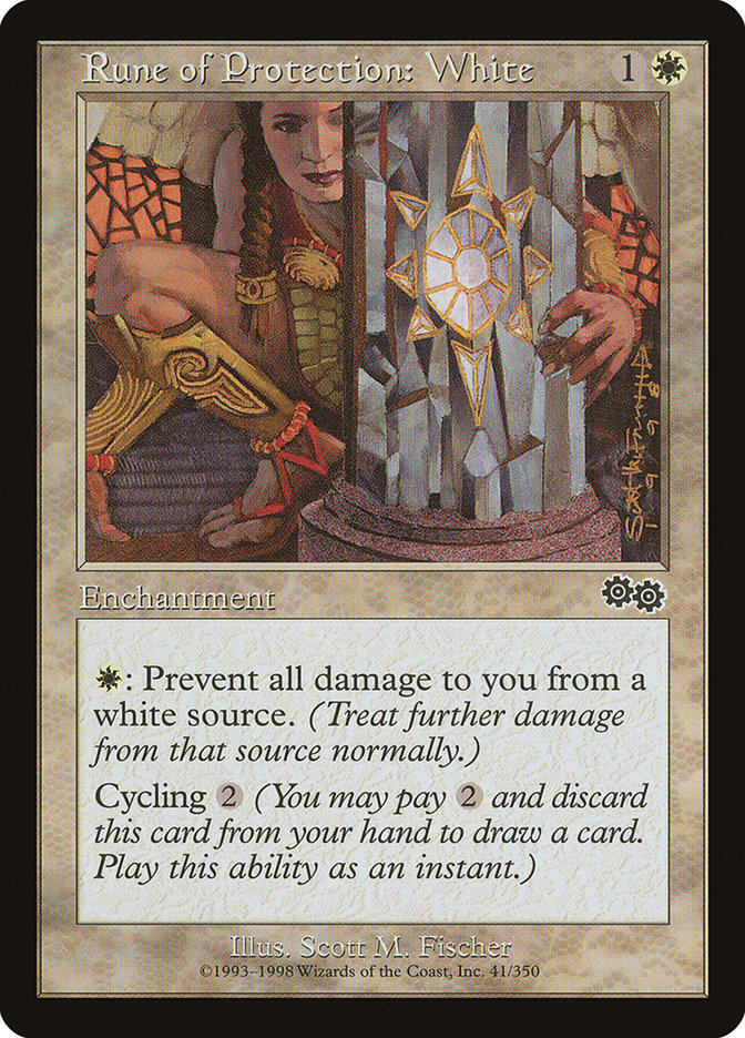 Rune of Protection: White [Urza's Saga] | Game Master's Emporium (The New GME)
