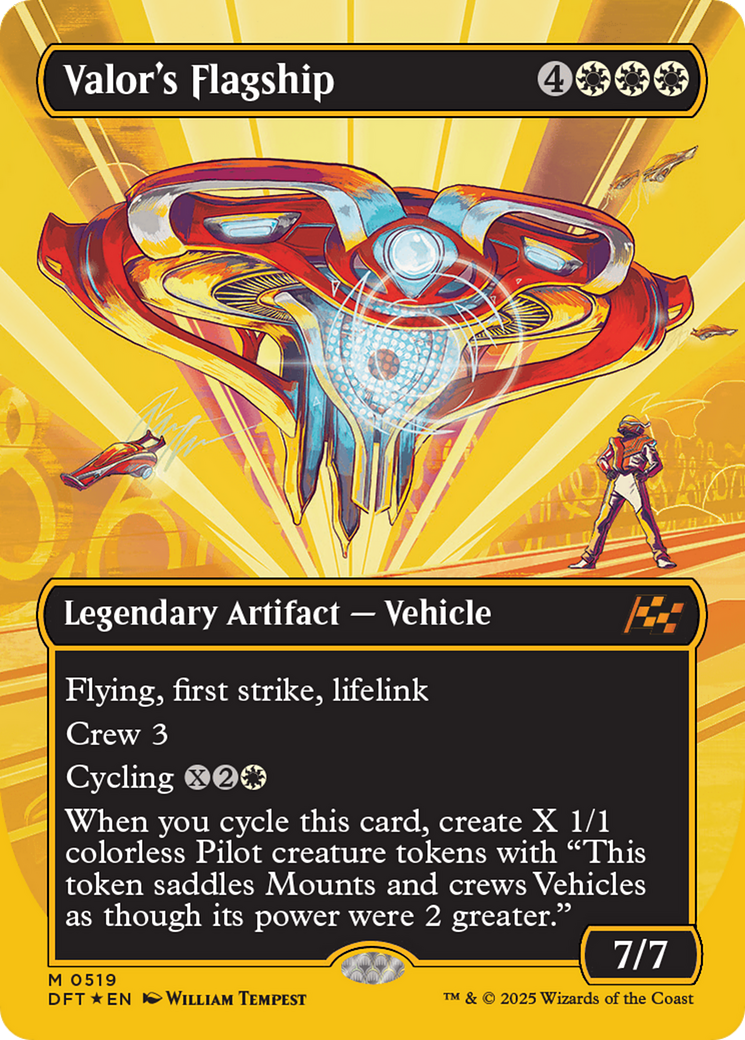 Valor's Flagship (Borderless) (First-Place Foil) [Aetherdrift] | Game Master's Emporium (The New GME)