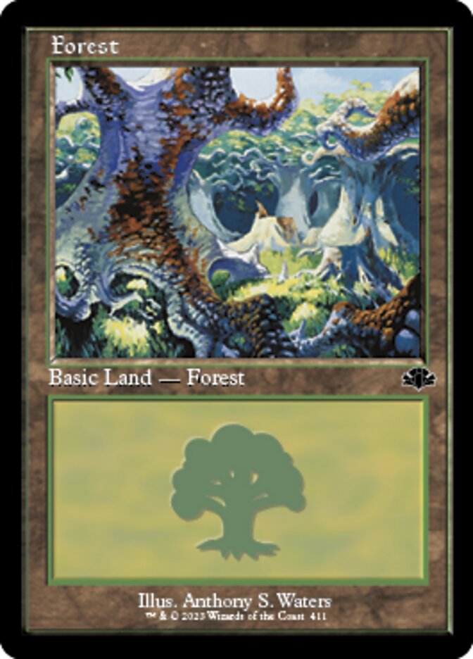 Forest (411) (Retro) [Dominaria Remastered] | Game Master's Emporium (The New GME)