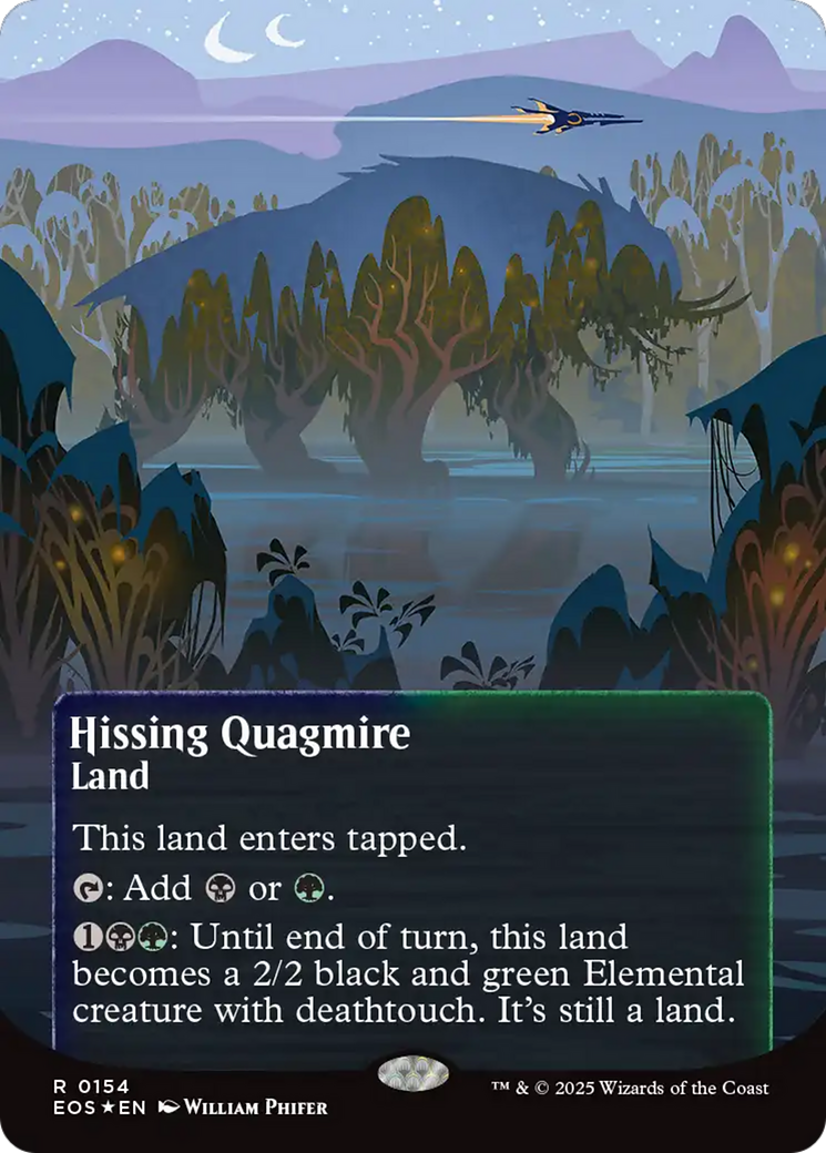 Hissing Quagmire (0154) (Borderless) (Galaxy Foil) [Edge of Eternities: Stellar Sights] | Game Master's Emporium (The New GME)