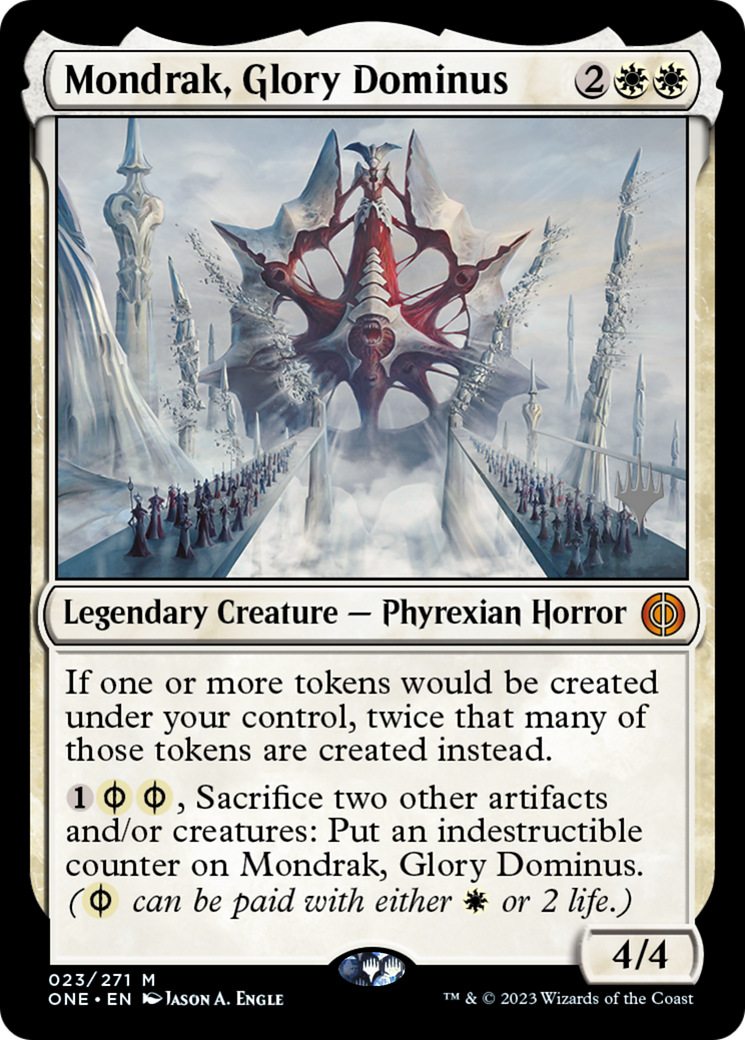 Mondrak, Glory Dominus (Promo Pack) [Phyrexia: All Will Be One Promos] | Game Master's Emporium (The New GME)