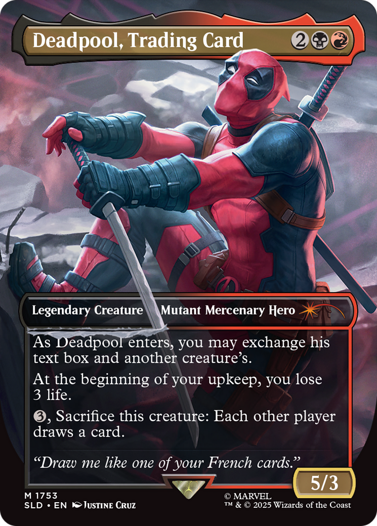 Deadpool, Trading Card (Rainbow Foil) [Secret Lair Drop Series] | Game Master's Emporium (The New GME)