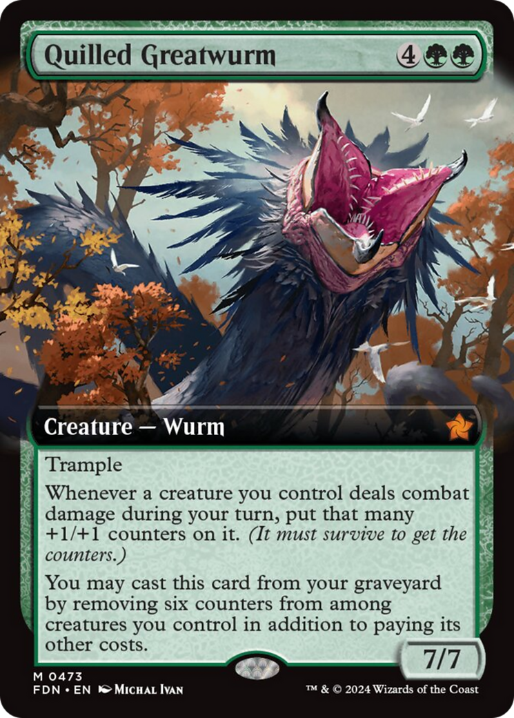 Quilled Greatwurm (Extended Art) [Foundations] | Game Master's Emporium (The New GME)