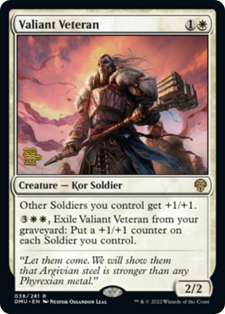 Valiant Veteran [Dominaria United Prerelease Promos] | Game Master's Emporium (The New GME)