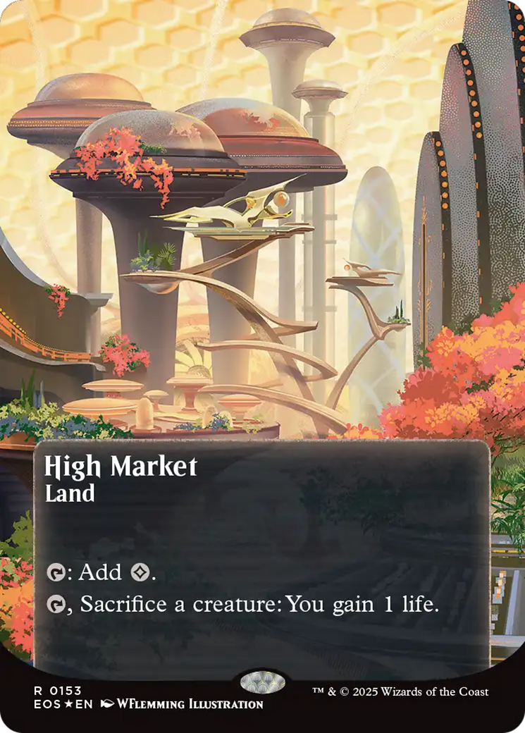 High Market (0153) (Borderless) (Galaxy Foil) [Edge of Eternities: Stellar Sights] | Game Master's Emporium (The New GME)