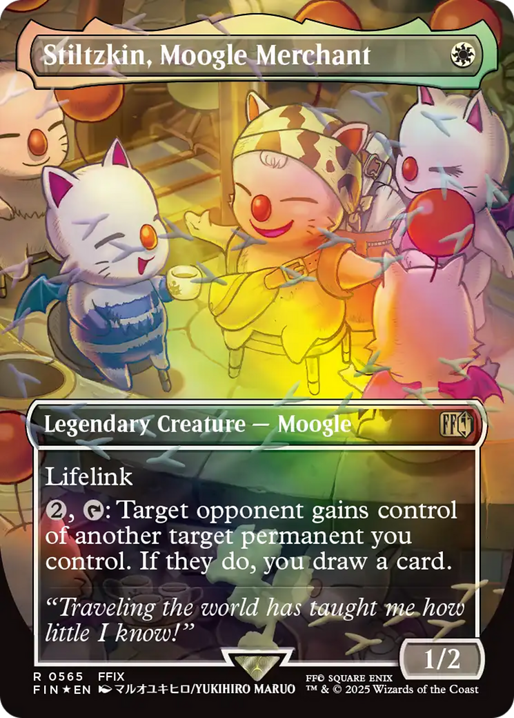 Stiltzkin, Moogle Merchant (Borderless) (Chocobo Track Foil) [FINAL FANTASY] | Game Master's Emporium (The New GME)