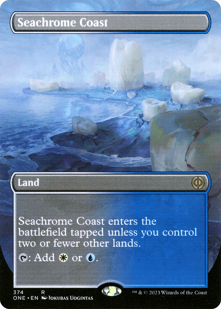 Seachrome Coast (Borderless Alternate Art) [Phyrexia: All Will Be One] | Game Master's Emporium (The New GME)