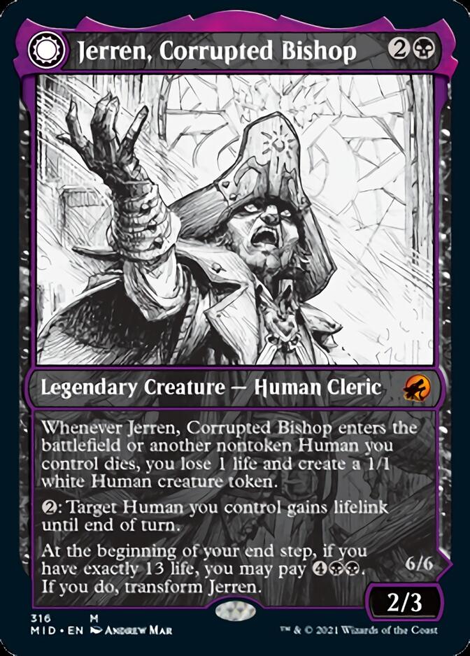 Jerren, Corrupted Bishop // Ormendahl, the Corrupted (Showcase Eternal Night) [Innistrad: Midnight Hunt] | Game Master's Emporium (The New GME)