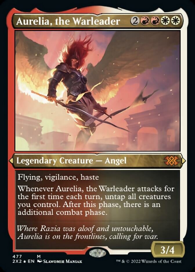 Aurelia, the Warleader (Foil Etched) [Double Masters 2022] | Game Master's Emporium (The New GME)