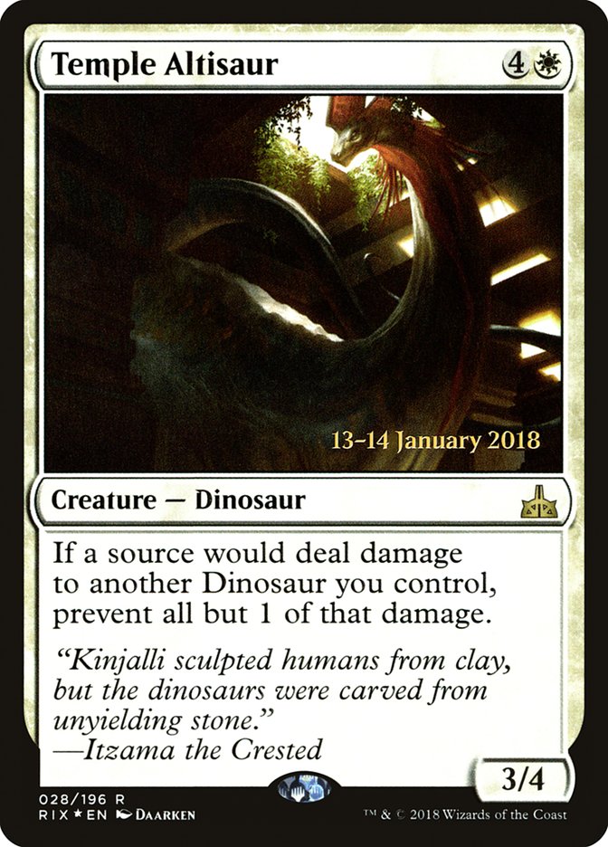 Temple Altisaur [Rivals of Ixalan Prerelease Promos] | Game Master's Emporium (The New GME)