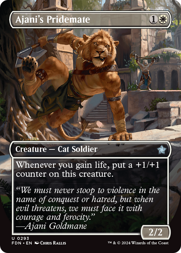 Ajani's Pridemate (Borderless) [Foundations] | Game Master's Emporium (The New GME)