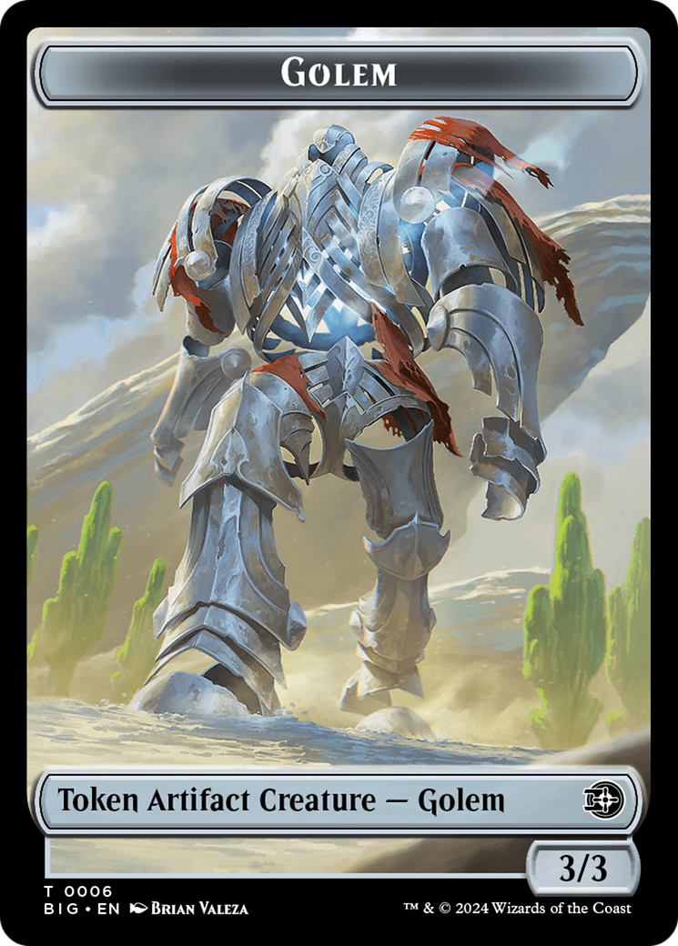 Treasure // Golem Double-Sided Token [Outlaws of Thunder Junction Tokens] | Game Master's Emporium (The New GME)