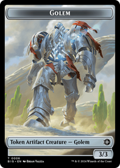 Treasure // Golem Double-Sided Token [Outlaws of Thunder Junction Tokens] | Game Master's Emporium (The New GME)