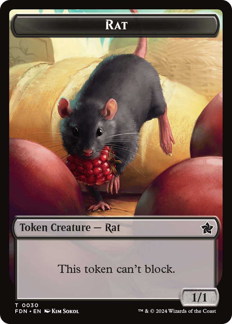 Elf Warrior // Rat (0030) Double-Sided Token [Foundations Tokens] | Game Master's Emporium (The New GME)