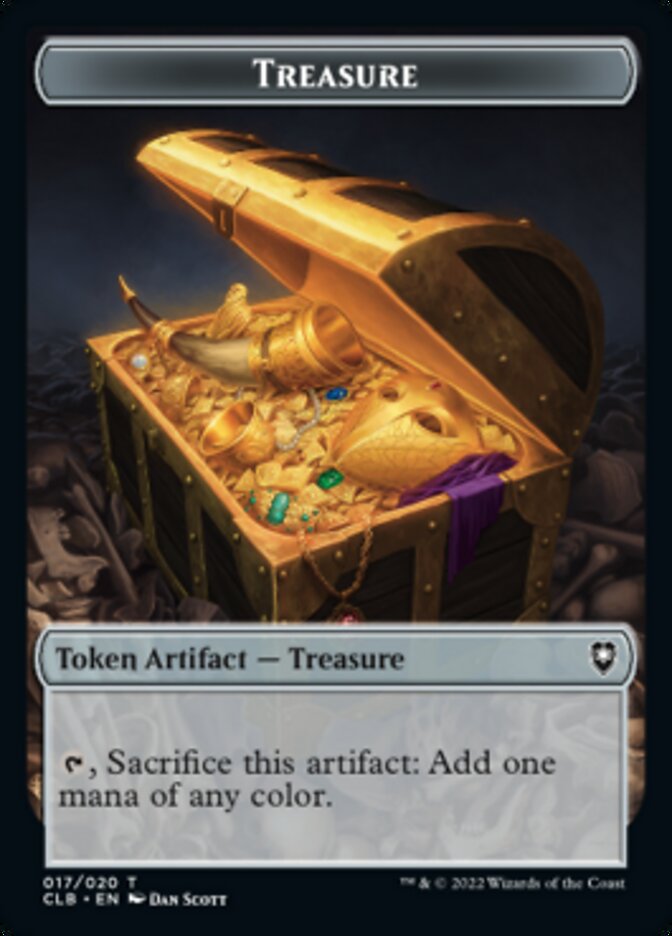 Kor Warrior // Treasure Double-Sided Token [Commander Legends: Battle for Baldur's Gate Tokens] | Game Master's Emporium (The New GME)