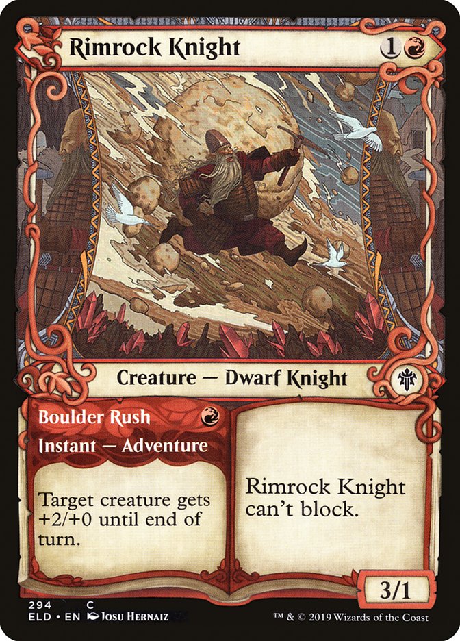 Rimrock Knight // Boulder Rush (Showcase) [Throne of Eldraine] | Game Master's Emporium (The New GME)