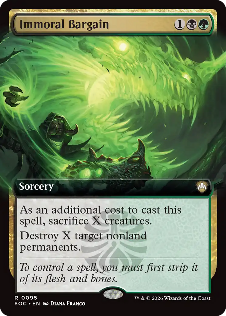 Immoral Bargain (Extended Art) [Secrets of Strixhaven Commander] | Game Master's Emporium (The New GME)