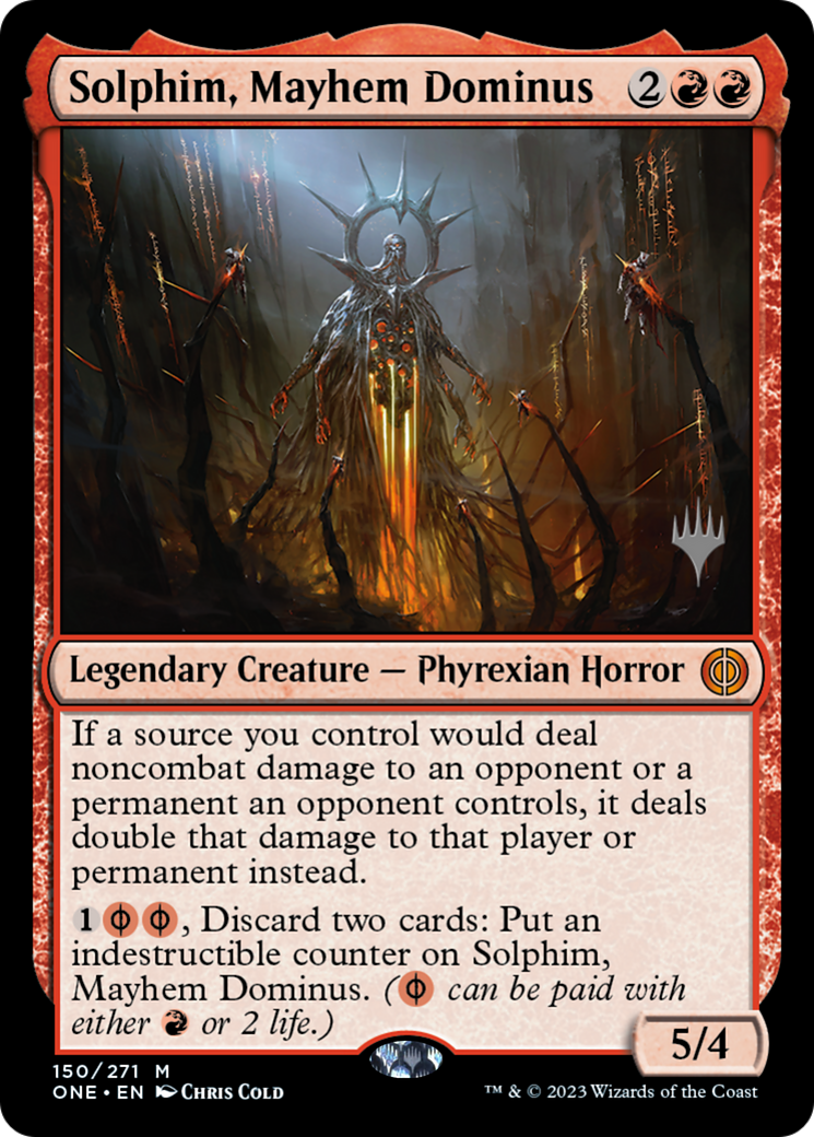 Solphim, Mayhem Dominus (Promo Pack) [Phyrexia: All Will Be One Promos] | Game Master's Emporium (The New GME)