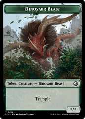 Dinosaur Beast // Dinosaur Double-Sided Token [The Lost Caverns of Ixalan Commander Tokens] | Game Master's Emporium (The New GME)