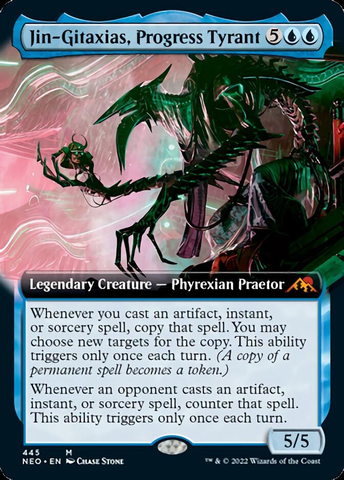 Jin-Gitaxias, Progress Tyrant (Extended Art) [Kamigawa: Neon Dynasty] | Game Master's Emporium (The New GME)
