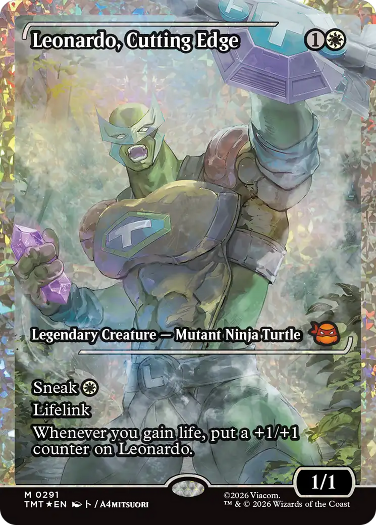 Leonardo, Cutting Edge (Showcase) (Fracture Foil) [Teenage Mutant Ninja Turtles] | Game Master's Emporium (The New GME)