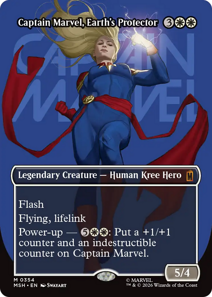 Captain Marvel, Earth's Protector (Borderless) (0354) [Marvel Super Heroes] | Game Master's Emporium (The New GME)