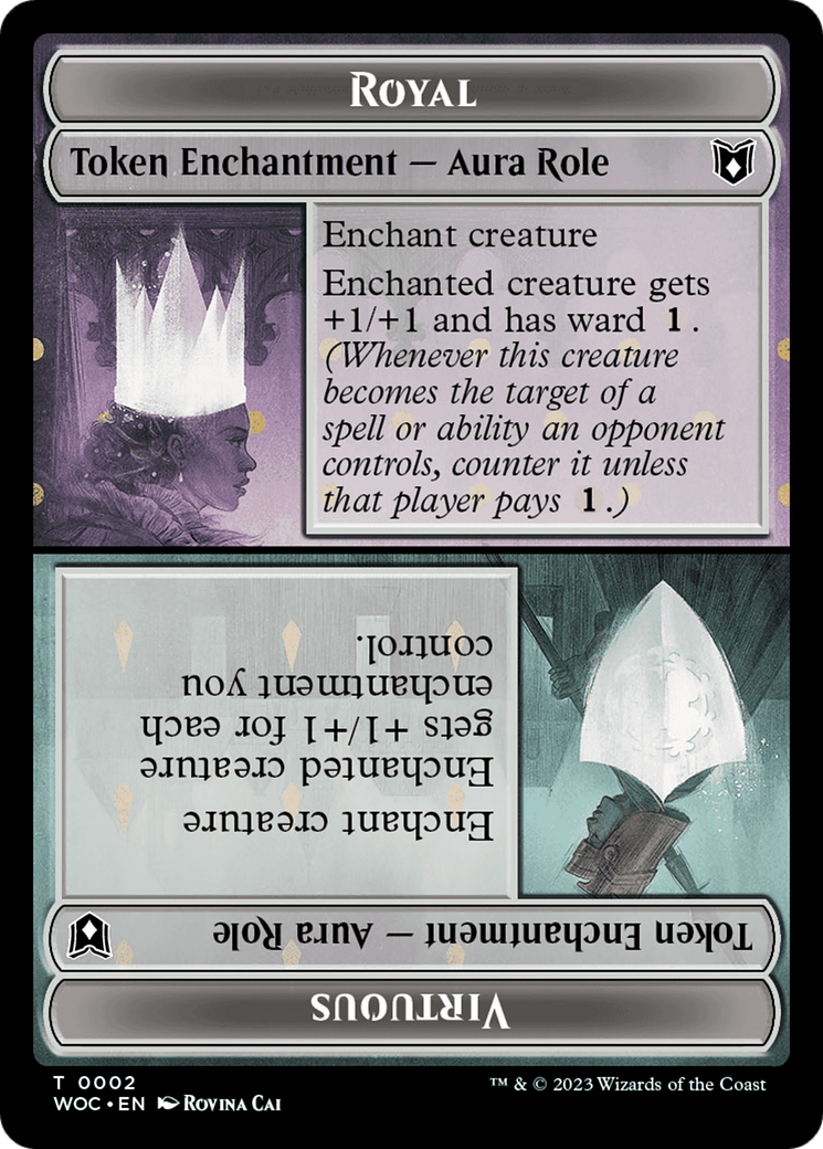 Copy // Royal Role / Virtuous Role Double-Sided Token [Wilds of Eldraine Commander Tokens] | Game Master's Emporium (The New GME)