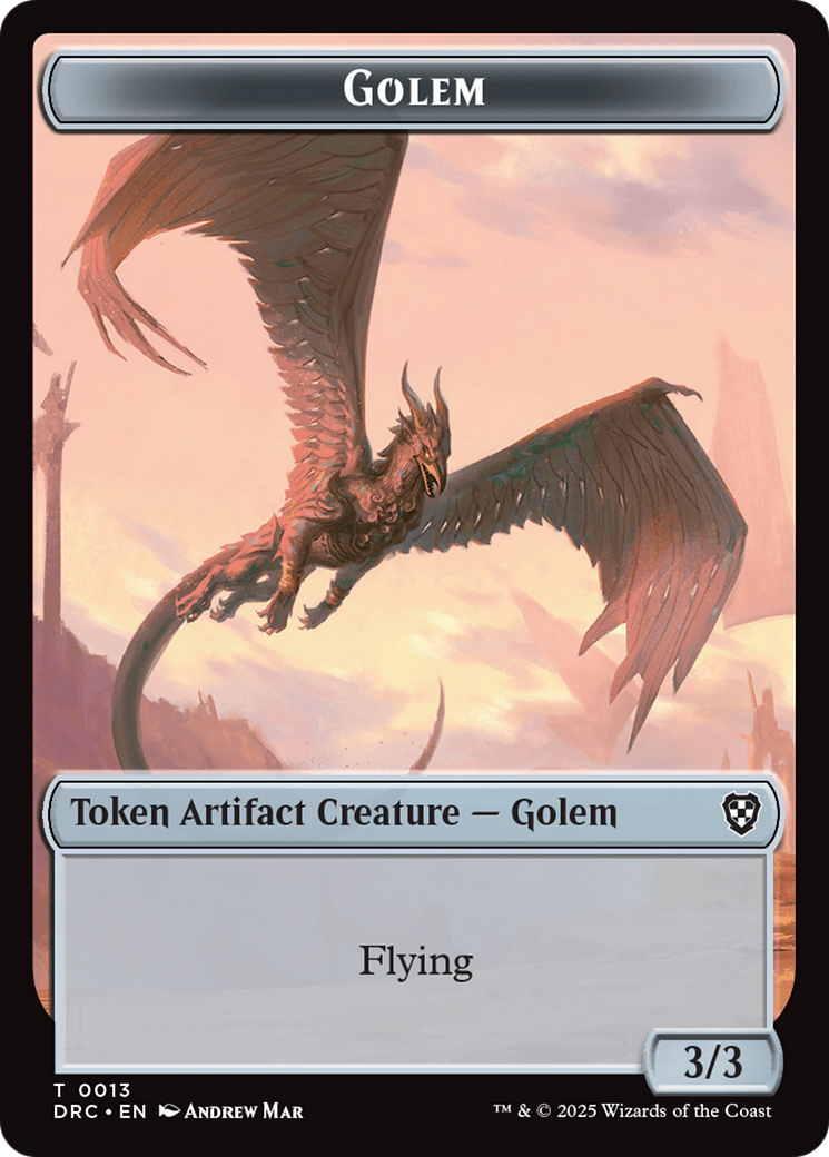 Golem (0013) // Nalaar Aetherjet Double-Sided Token [Aetherdrift Tokens] | Game Master's Emporium (The New GME)