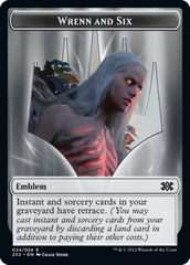 Wrenn and Six Emblem // Monk Double-Sided Token [Double Masters 2022 Tokens] | Game Master's Emporium (The New GME)