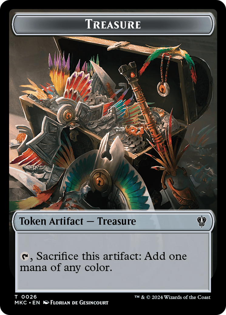 Gold // Treasure Double-Sided Token [Murders at Karlov Manor Commander Tokens] | Game Master's Emporium (The New GME)