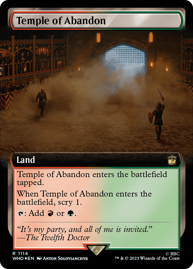 Temple of Abandon (Extended Art) (Surge Foil) [Doctor Who] | Game Master's Emporium (The New GME)