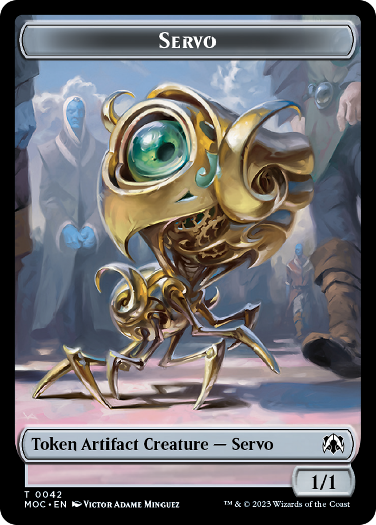 Feather // Servo Double-Sided Token [March of the Machine Commander Tokens] | Game Master's Emporium (The New GME)