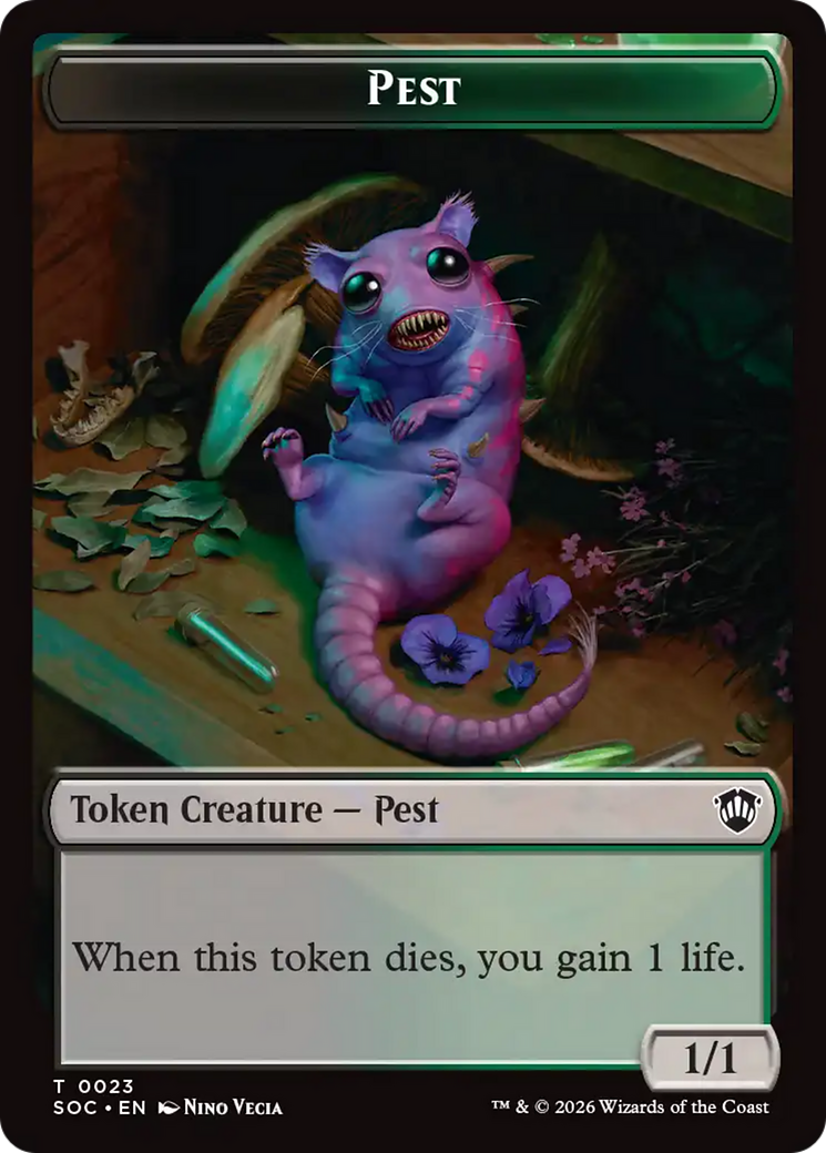 Saproling // Pest (0023) Double-Sided Token [Secrets of Strixhaven Commander Tokens] | Game Master's Emporium (The New GME)