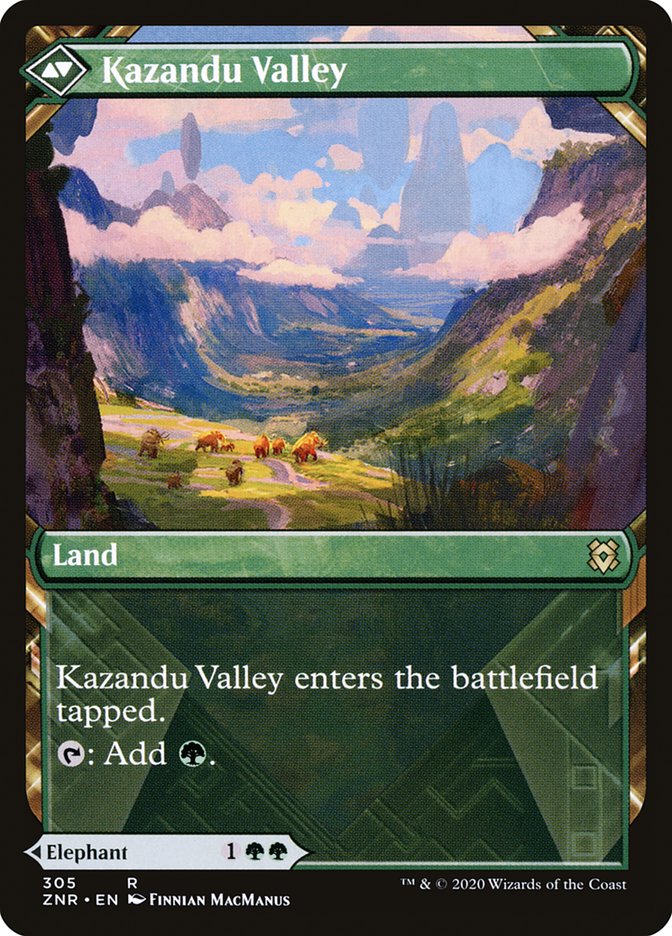 Kazandu Mammoth // Kazandu Valley (Showcase) [Zendikar Rising] | Game Master's Emporium (The New GME)