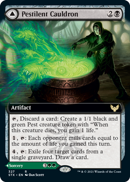 Pestilent Cauldron // Restorative Burst (Extended Art) [Strixhaven: School of Mages] | Game Master's Emporium (The New GME)