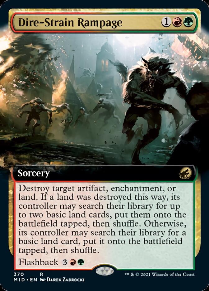 Dire-Strain Rampage (Extended Art) [Innistrad: Midnight Hunt] | Game Master's Emporium (The New GME)
