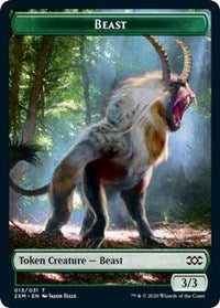 Beast // Soldier Double-Sided Token [Double Masters Tokens] | Game Master's Emporium (The New GME)