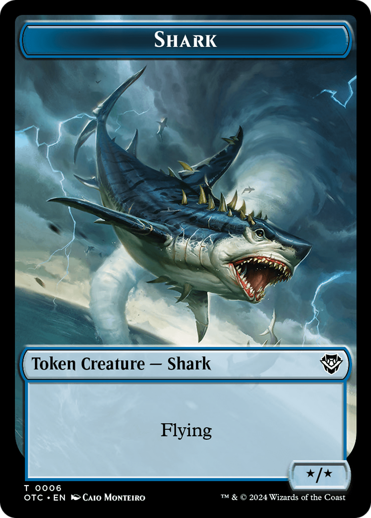 Ape // Shark Double-Sided Token [Outlaws of Thunder Junction Commander Tokens] | Game Master's Emporium (The New GME)