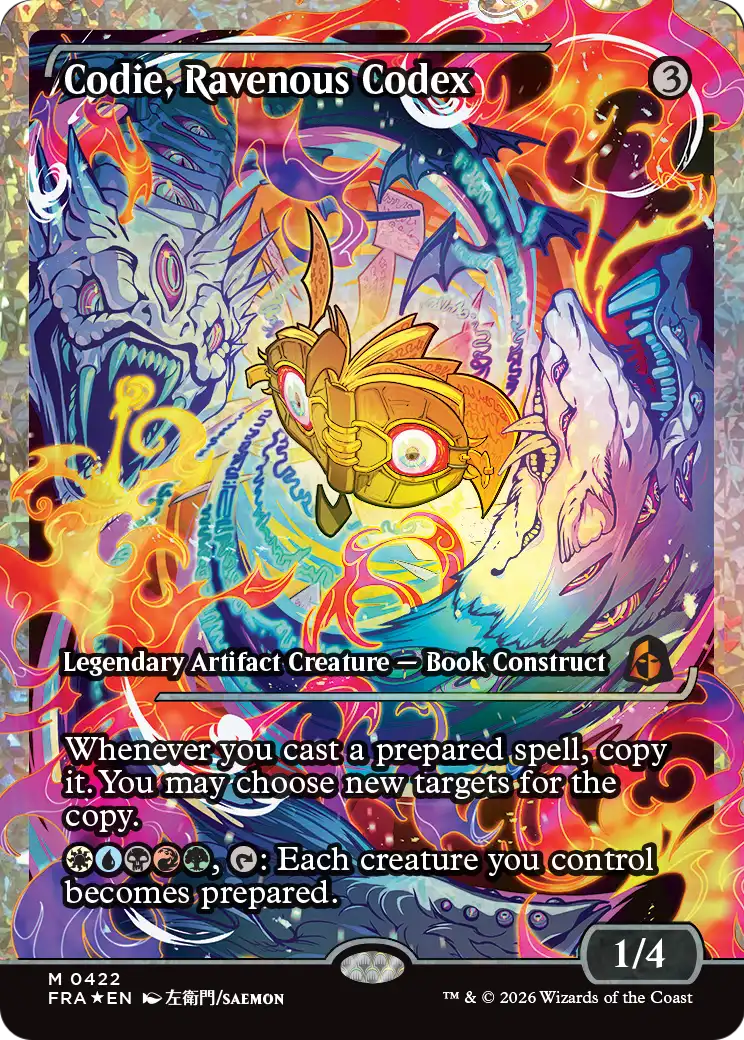 Codie, Ravenous Codex (Showcase) (Fracture Foil) [Reality Fracture] | Game Master's Emporium (The New GME)