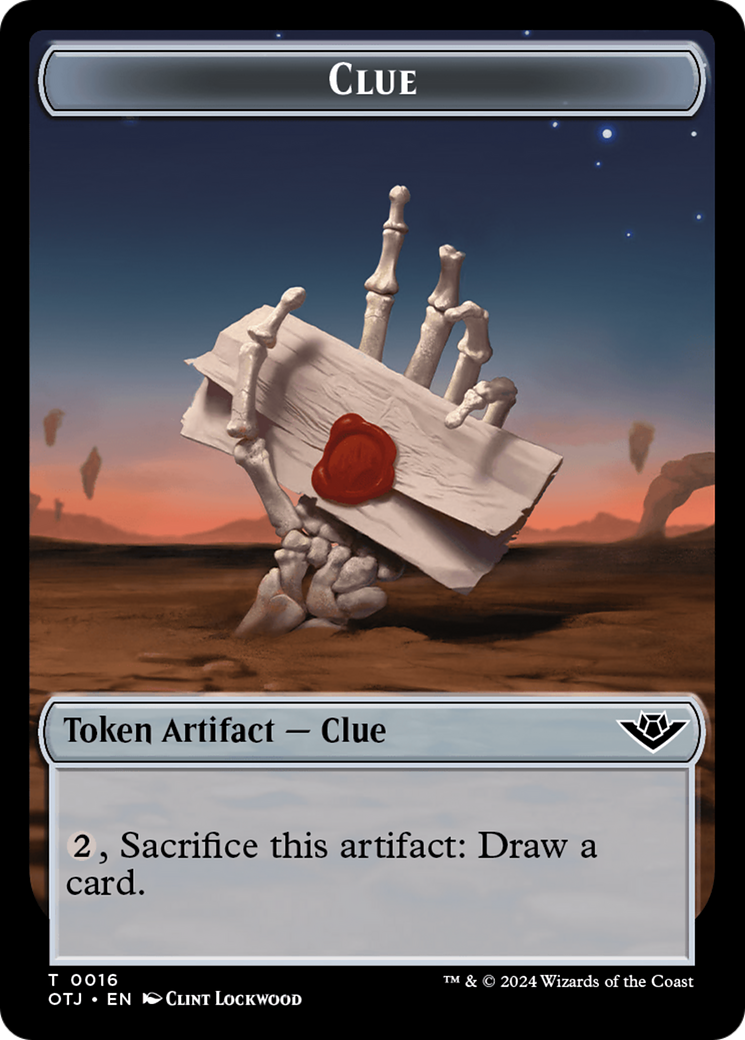 Eldrazi // Clue Double-Sided Token [Outlaws of Thunder Junction Commander Tokens] | Game Master's Emporium (The New GME)