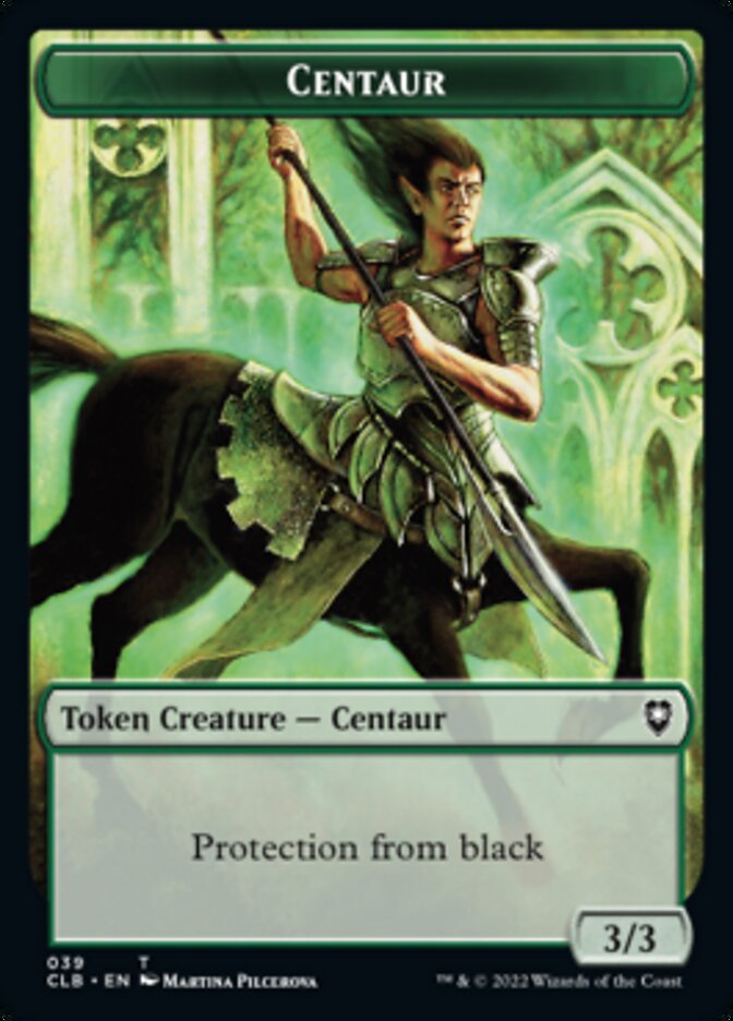 Horror // Centaur Double-Sided Token [Commander Legends: Battle for Baldur's Gate Tokens] | Game Master's Emporium (The New GME)